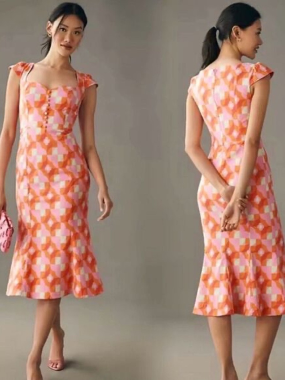 NWT Anthropologie The Cecily Fit and Flare Sweetheart Midi Dress Size XL